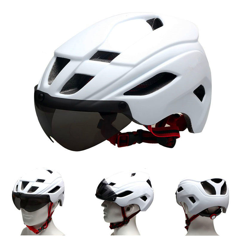 Biking Helmet With Frosted Magnetic Glass