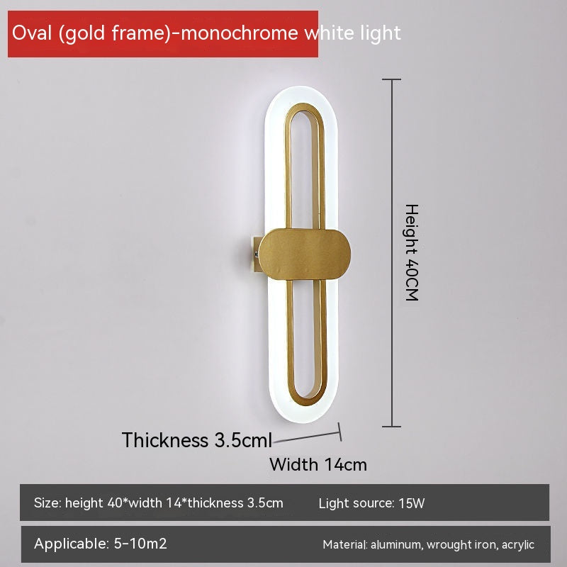 Oval LED Acrylic  Bedside Wall Lamp