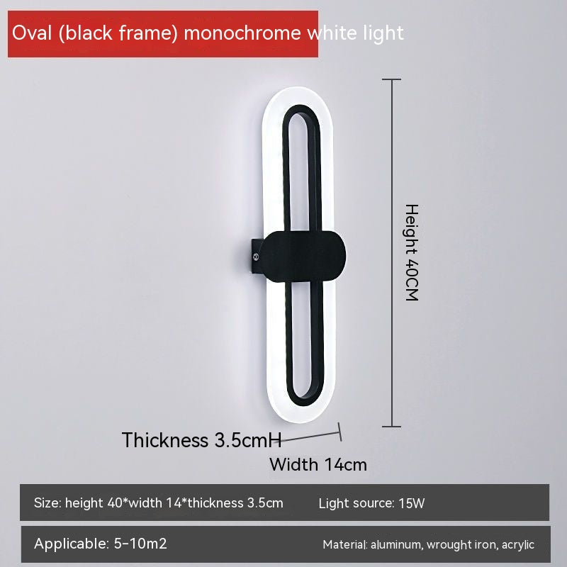 Oval LED Acrylic  Bedside Wall Lamp