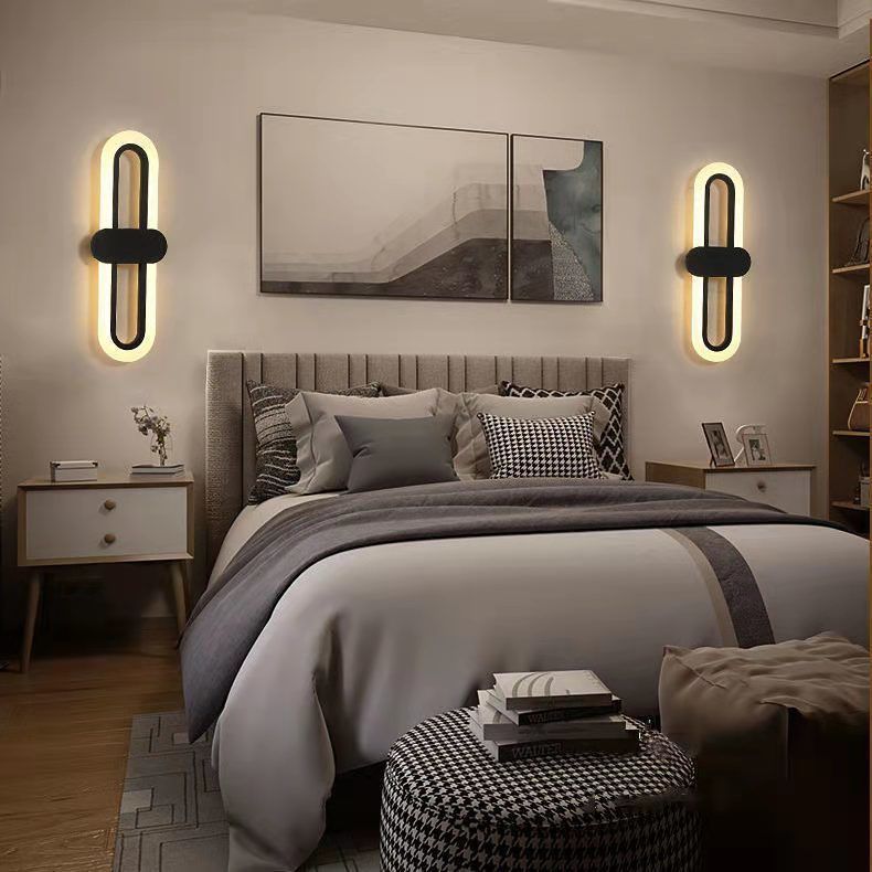 Oval LED Acrylic  Bedside Wall Lamp