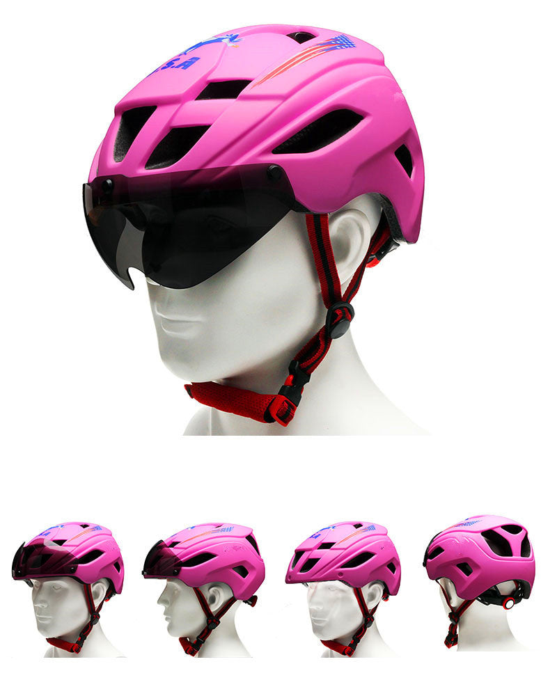 Biking Helmet With Frosted Magnetic Glass