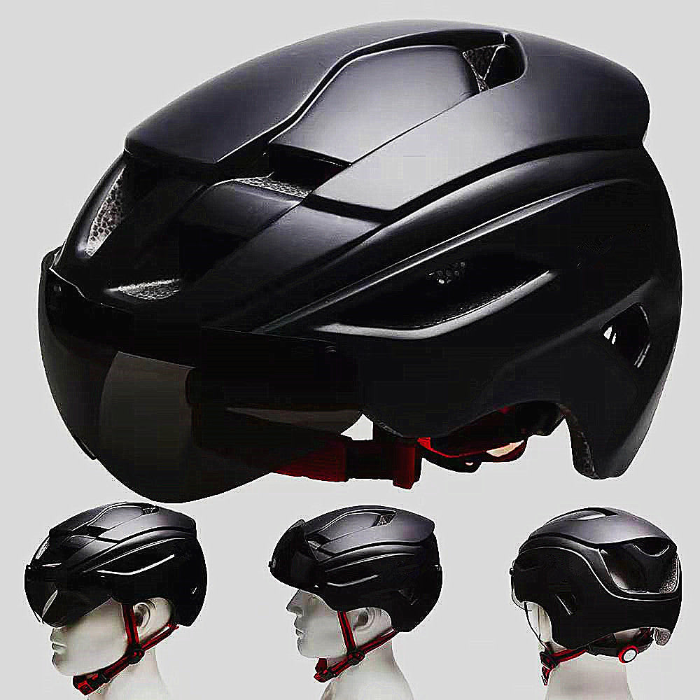 Biking Helmet With Frosted Magnetic Glass