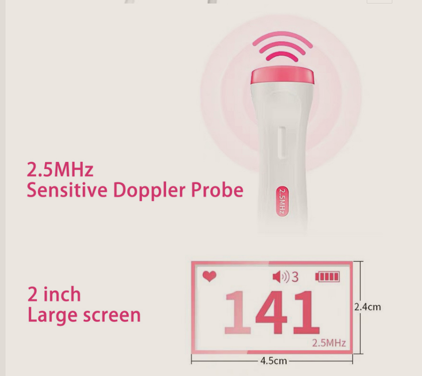 Fetal Heart Rate Monitor With Sound, For Babies From Home