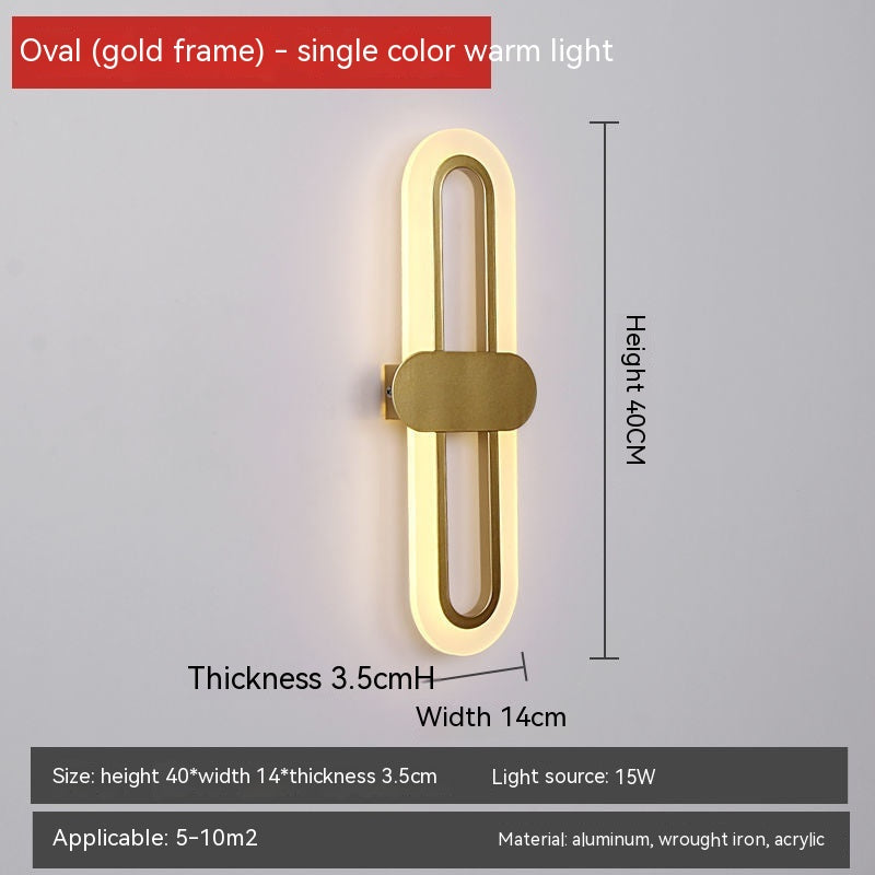 Oval LED Acrylic  Bedside Wall Lamp