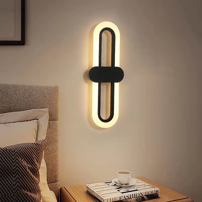 Oval LED Acrylic  Bedside Wall Lamp